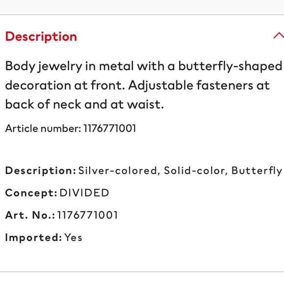 Butterfly silver colored body jewelry - Picture 3 of 3